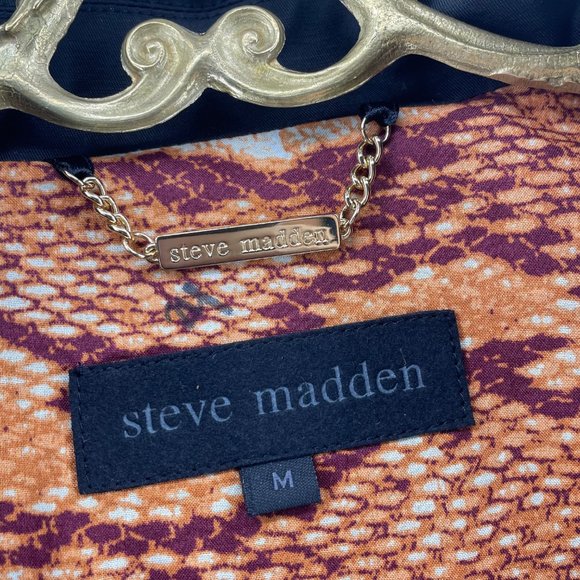 STEVE MADDEN Black Belted Hi Low Trench Coat Jacket - Picture 9 of 12